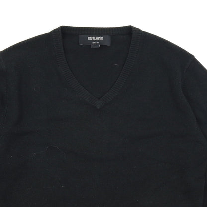 Preloved David Jones Mens Black  Knit Pullover Jumper Size S - Detail