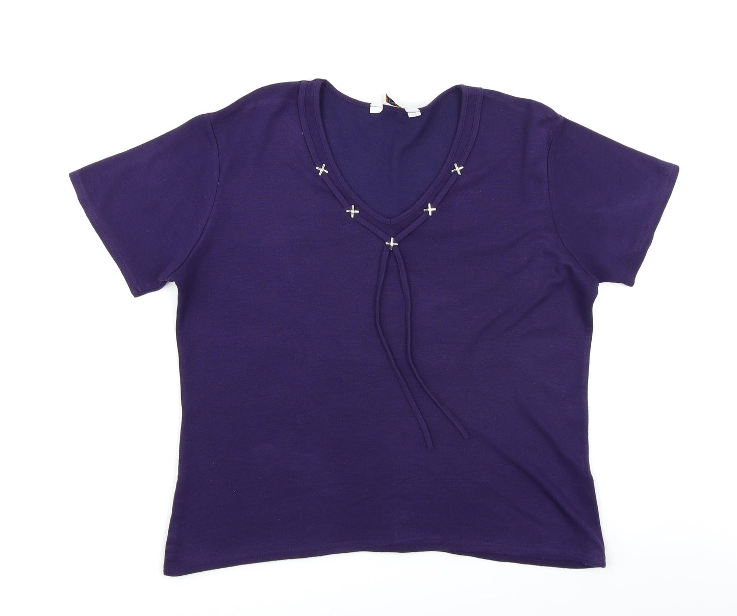 Happit Womens Purple   Basic T-Shirt Size 16