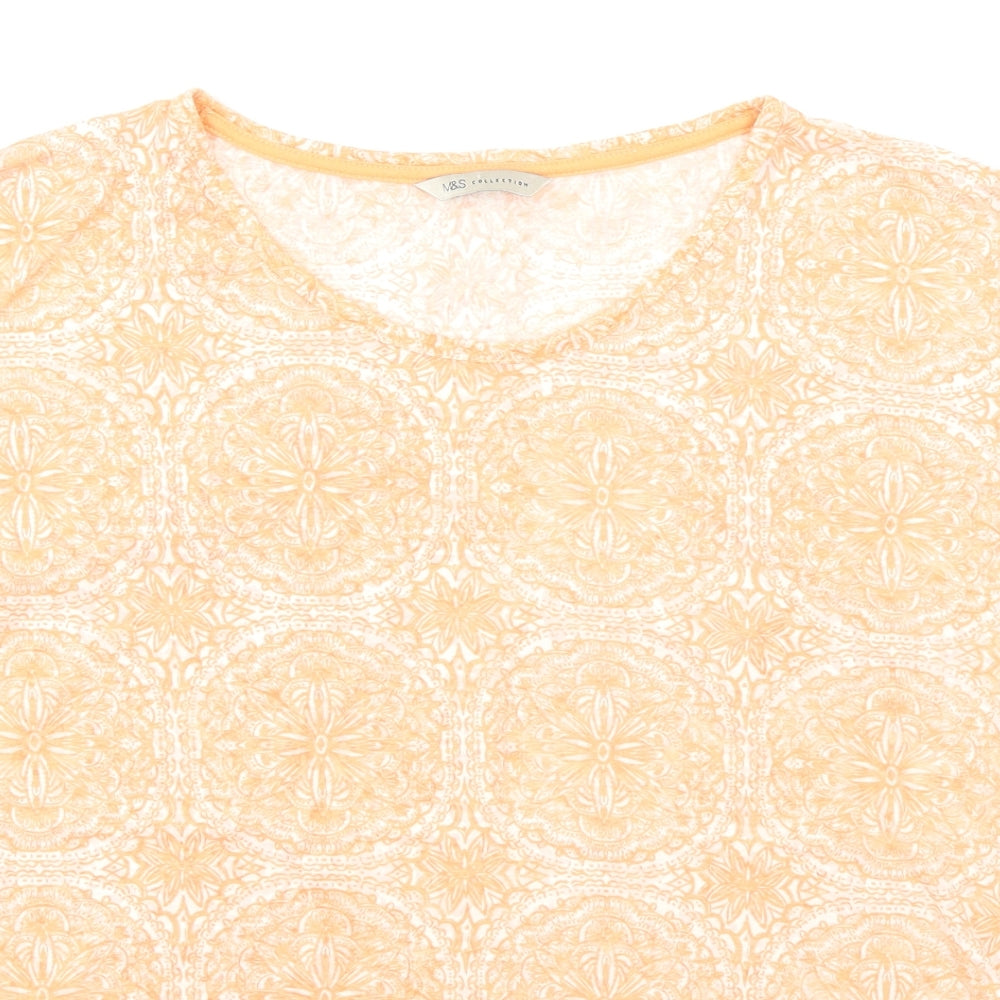 M&S Collection Womens Orange   Basic T-Shirt Size 14