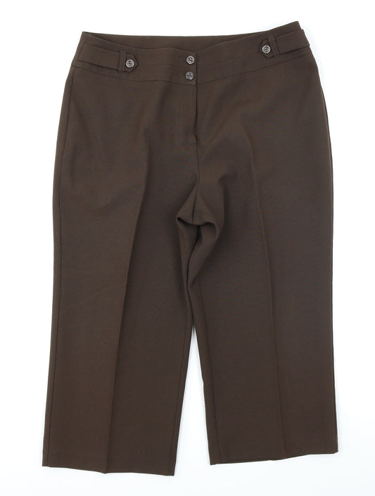 BM Womens Brown   Capri Trousers Size 14 L20 in