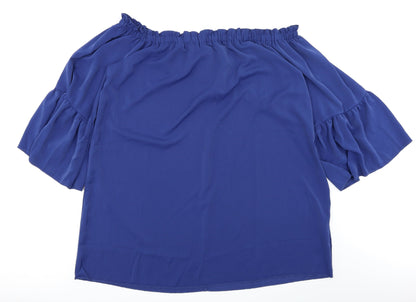 Preloved Zanzea Womens Blue   Basic Blouse Size 3XL - Front