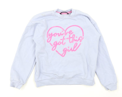 Preloved George Girls Blue   Pullover Sweatshirt Size 9-10 Years - Front