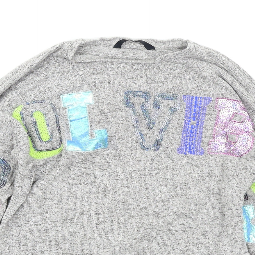 George Girls Grey   Basic T-Shirt Size 7-8 Years