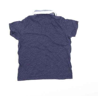 Preloved F&F Boys Blue Colourblock  Basic Polo Size 18-24 Months - Back