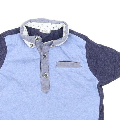 Preloved F&F Boys Blue Colourblock  Basic Polo Size 18-24 Months - Detail