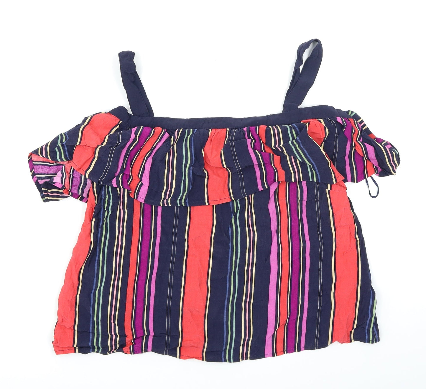 Monsoon Womens Blue Striped  Basic Blouse Size 14