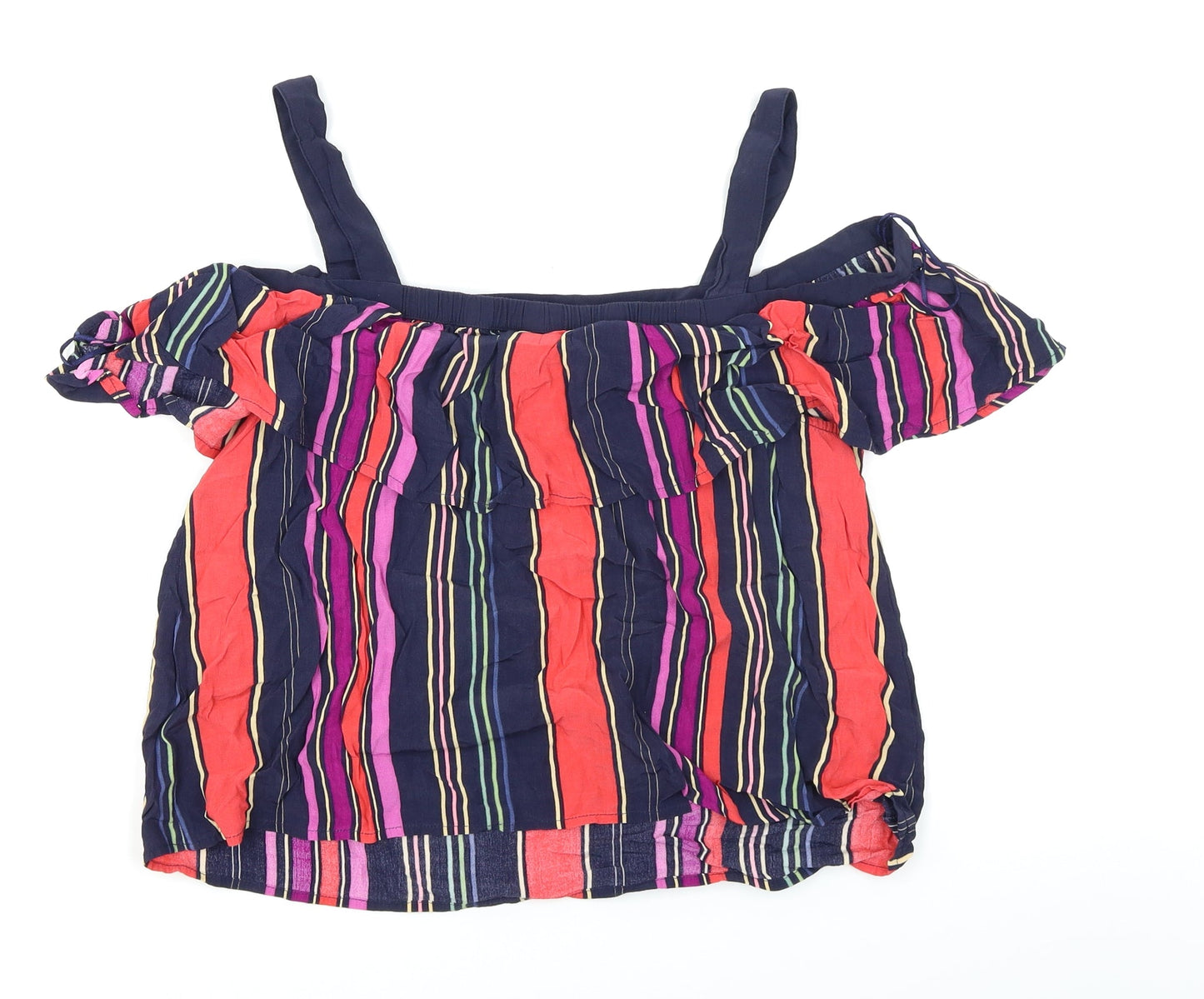 Monsoon Womens Blue Striped  Basic Blouse Size 14