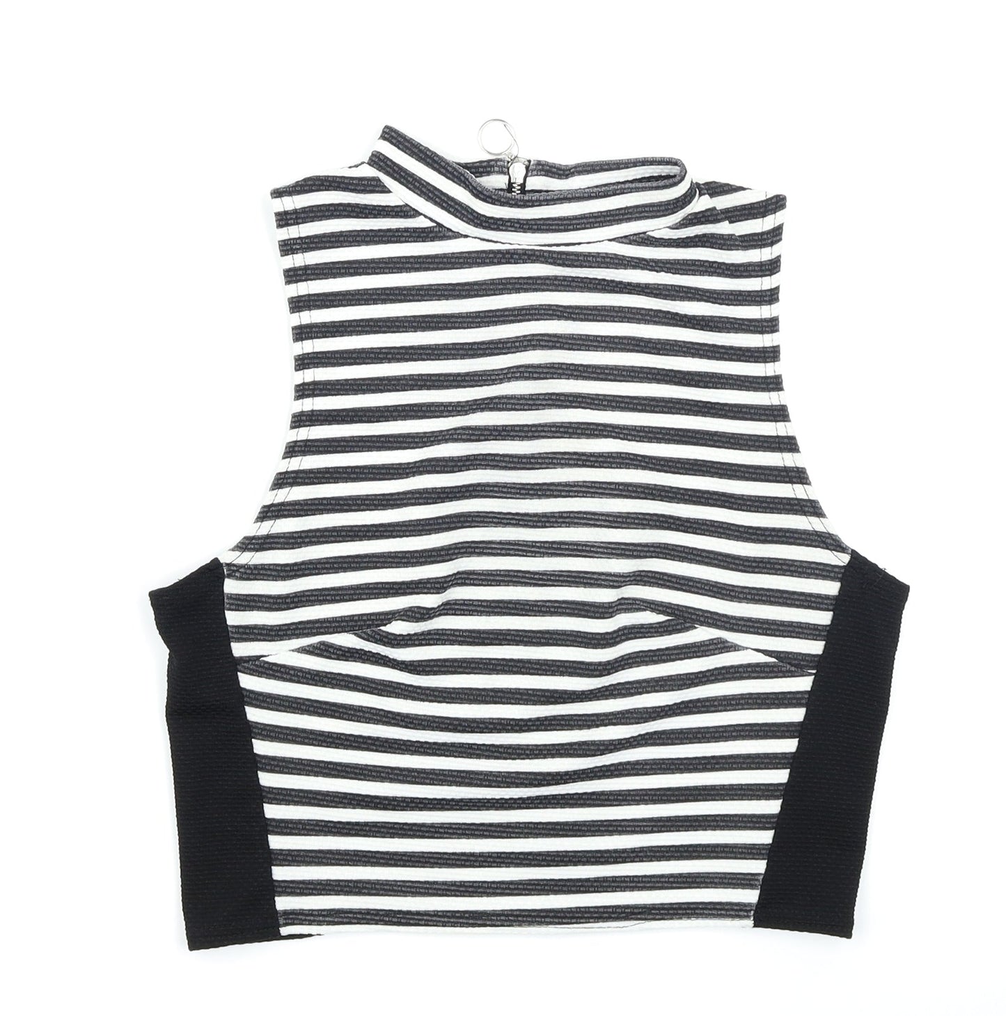 New Look Womens Black Striped  Cropped Tank Size 12
