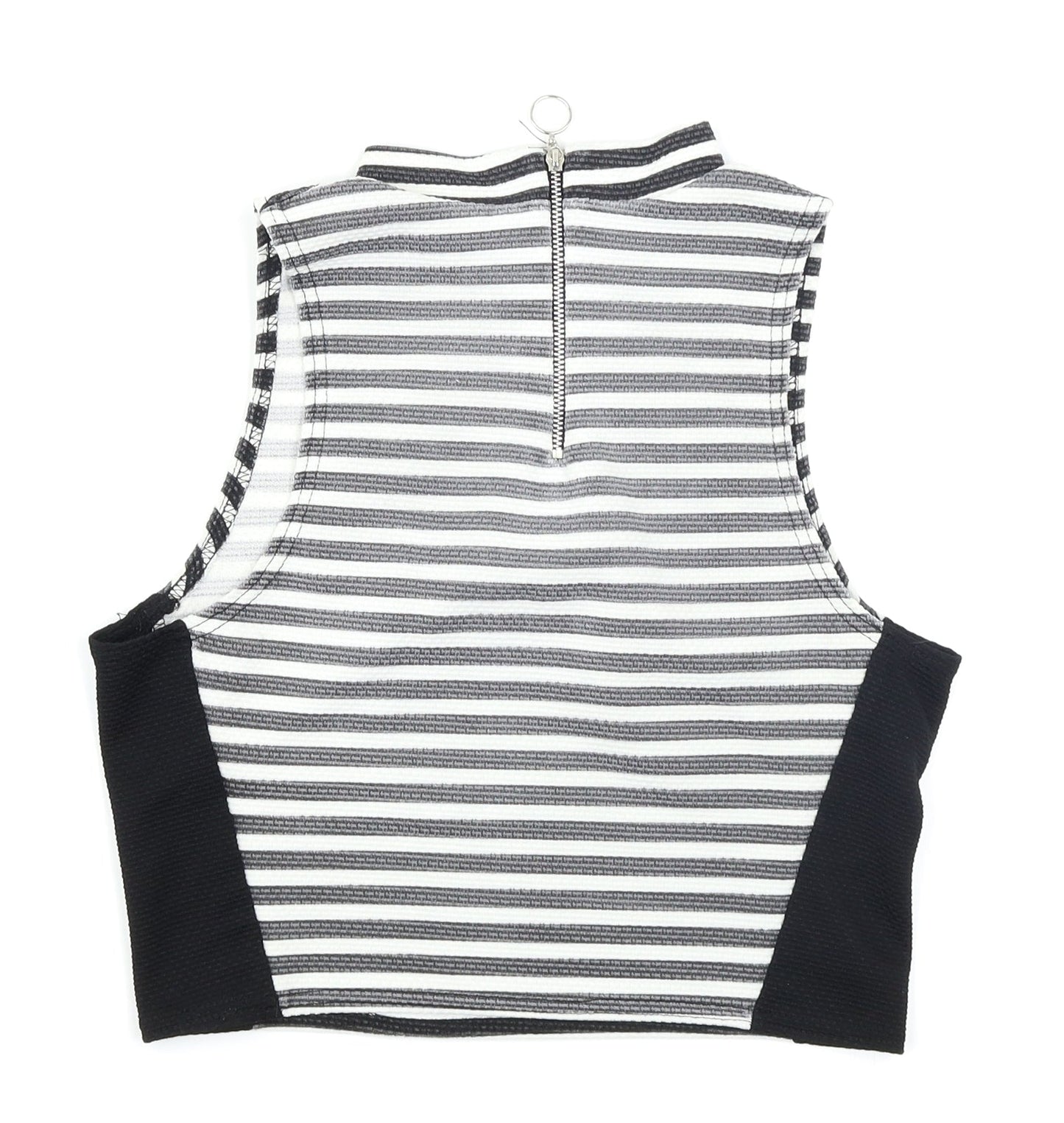 New Look Womens Black Striped  Cropped Tank Size 12
