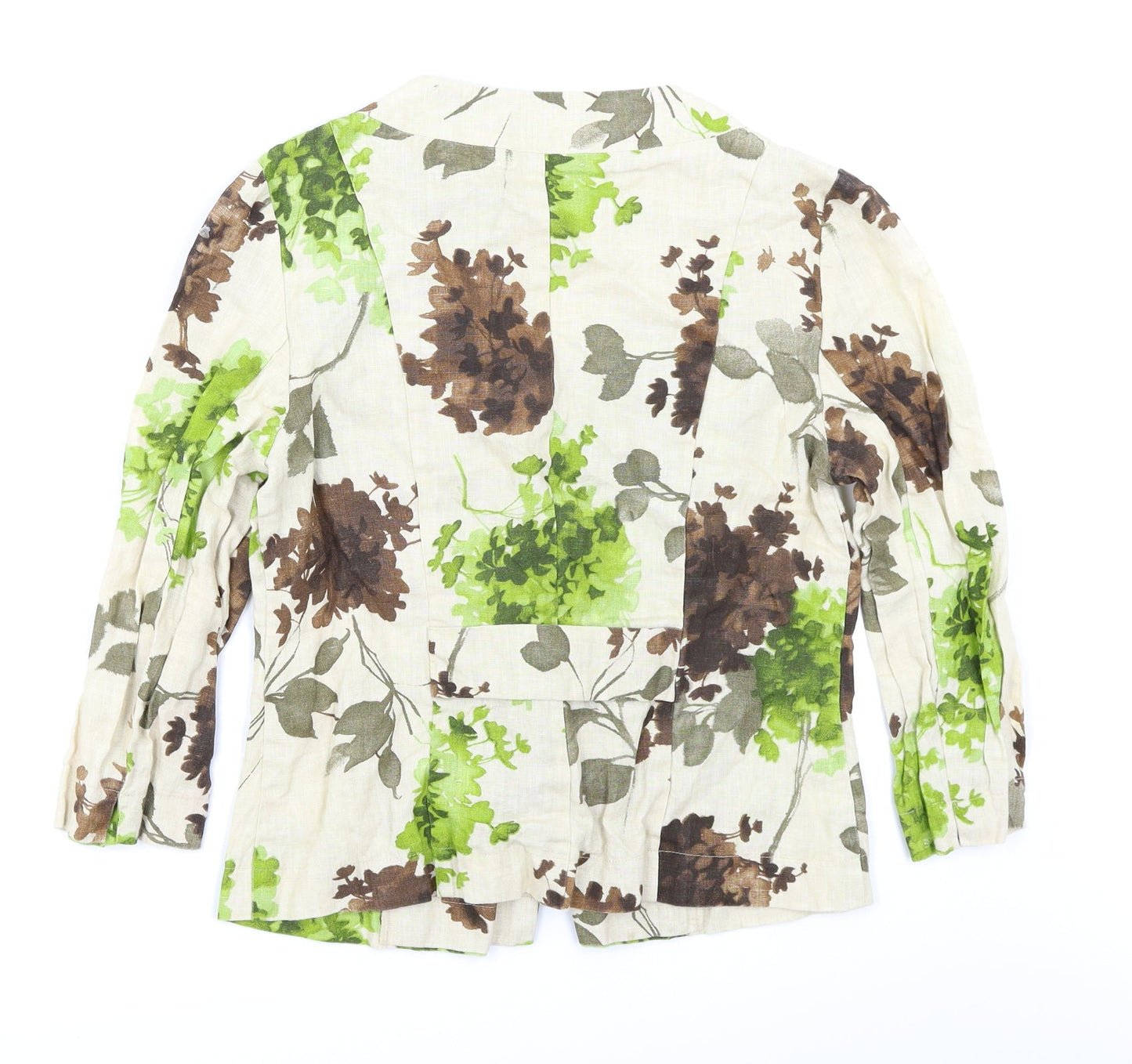 Alex & Co Womens Beige Floral  Jacket Blazer Size 10