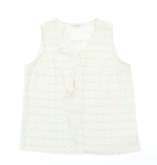 NEXT Womens Ivory Floral  Basic Blouse Size 16
