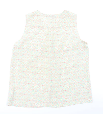 Preloved NEXT Womens Ivory Floral  Basic Blouse Size 16 - Back
