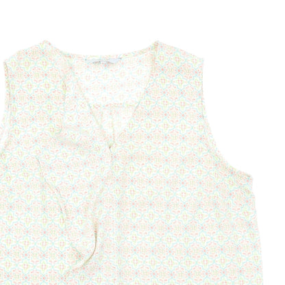 Preloved NEXT Womens Ivory Floral  Basic Blouse Size 16 - Detail