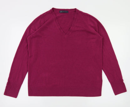 Preloved m&s Womens Red   Pullover Jumper Size 14 - Front