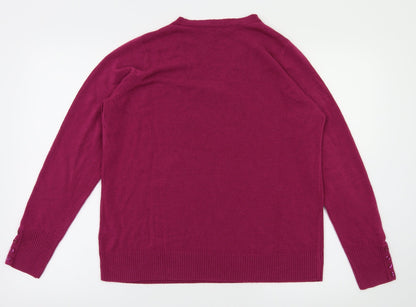 Preloved m&s Womens Red   Pullover Jumper Size 14 - Back