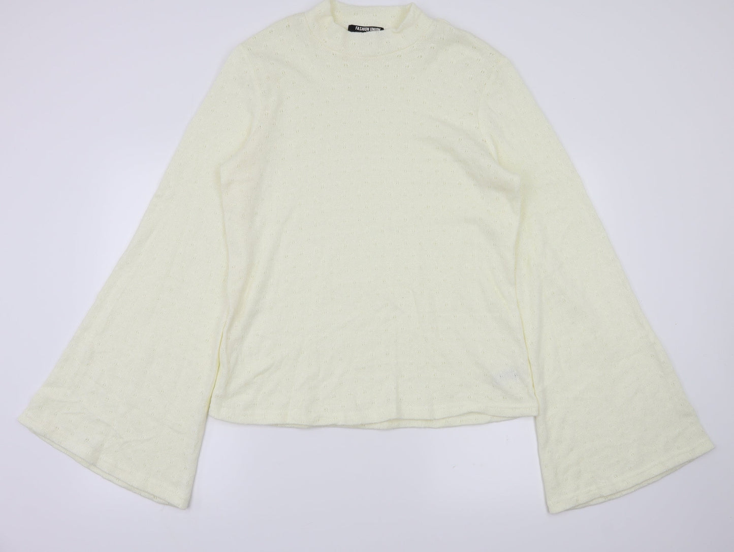 Fashion Union Womens Ivory   Basic T-Shirt Size 14