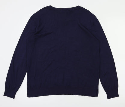 Preloved George Womens Blue   Pullover Jumper Size 14 - Back