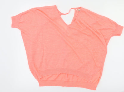 Preloved River Island Womens Pink   Basic T-Shirt Size 6 - Front