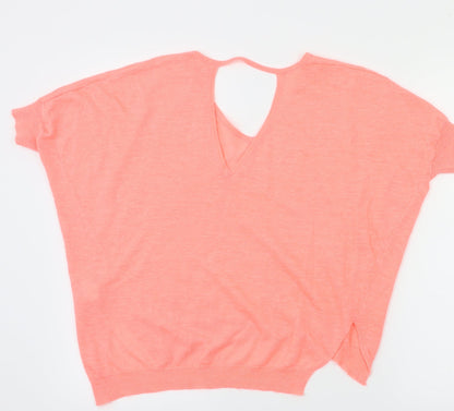 Preloved River Island Womens Pink   Basic T-Shirt Size 6 - Back