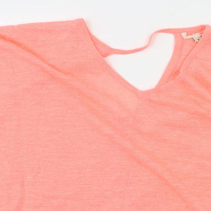 Preloved River Island Womens Pink   Basic T-Shirt Size 6 - Detail