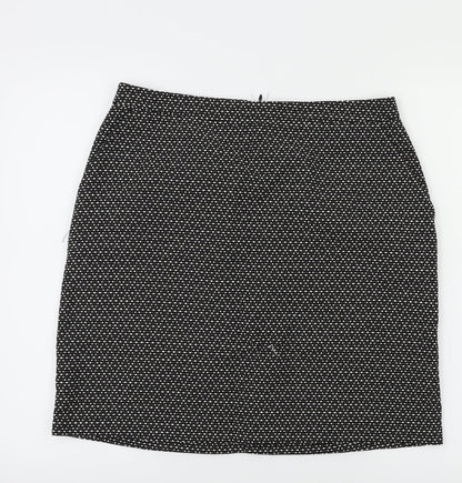 Preloved Papaya Womens Black   A-Line Skirt Size 12 - Front