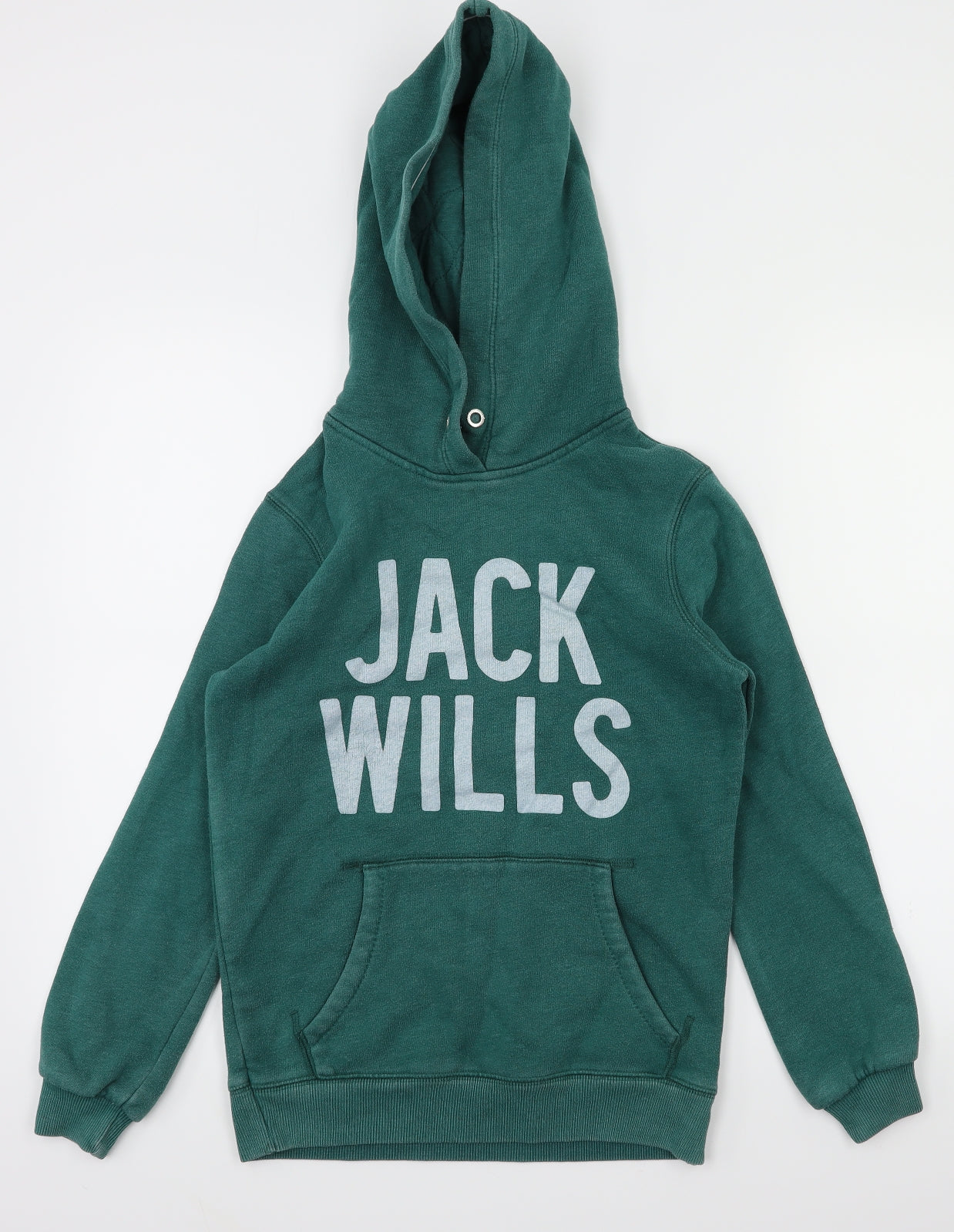 Jack Wills Womens Green Houndstooth  Pullover Hoodie Size 4