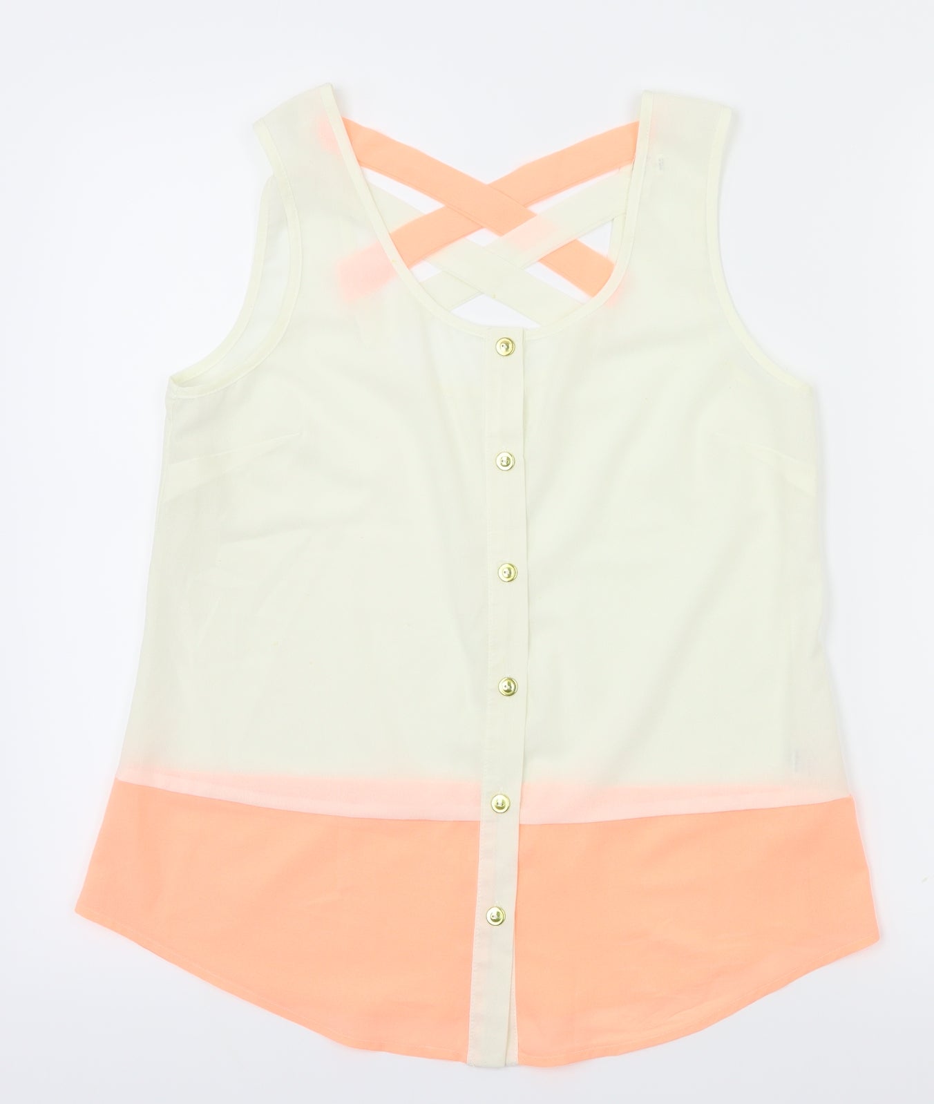 MINE  Womens Pink Striped  Basic Blouse Size S