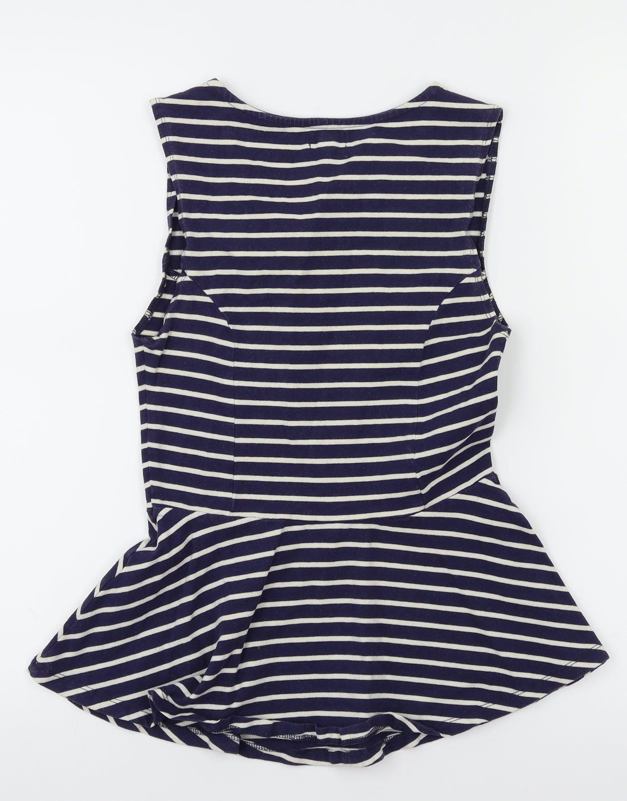 New Look Womens Blue Striped  Basic T-Shirt Size 8