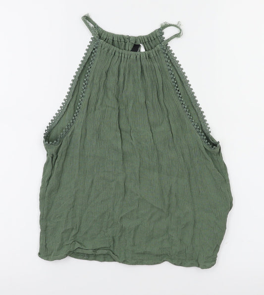 H&M Womens Green   Basic T-Shirt Size 8
