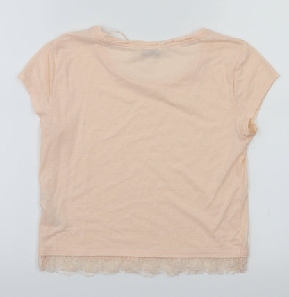 Preloved Miss Selfridge Womens Pink   Basic T-Shirt Size 8 - Back