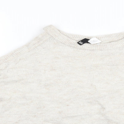 Preloved Divided by H&M Womens Ivory  Knit Pullover Jumper Size XS  - Open Shoulders - Detail