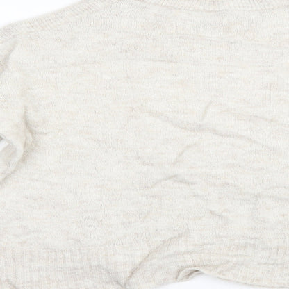 Preloved Divided by H&M Womens Ivory  Knit Pullover Jumper Size XS  - Open Shoulders - Label