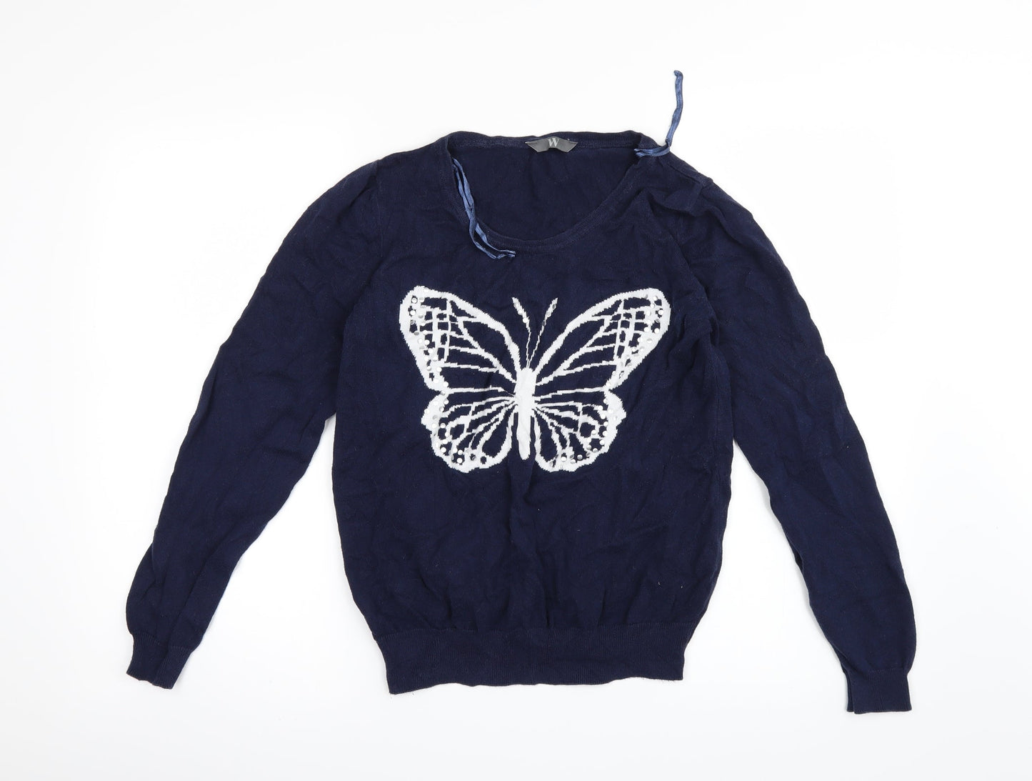 BHS Womens Blue  Knit Pullover Jumper Size 12  - Butterfly
