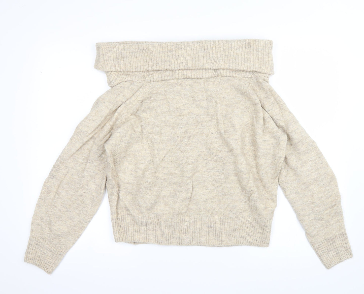 H&M Womens Beige  Knit Pullover Jumper Size XS