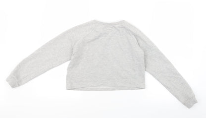 Preloved Matalan Girls Grey   Pullover Jumper Size 13 Years  - Cropped - Back