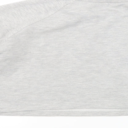 Preloved Matalan Girls Grey   Pullover Jumper Size 13 Years  - Cropped - Label