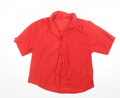 Preloved Preworn Womens Red   Basic Button-Up Size 12 - Front