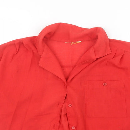 Preloved Preworn Womens Red   Basic Button-Up Size 12 - Detail