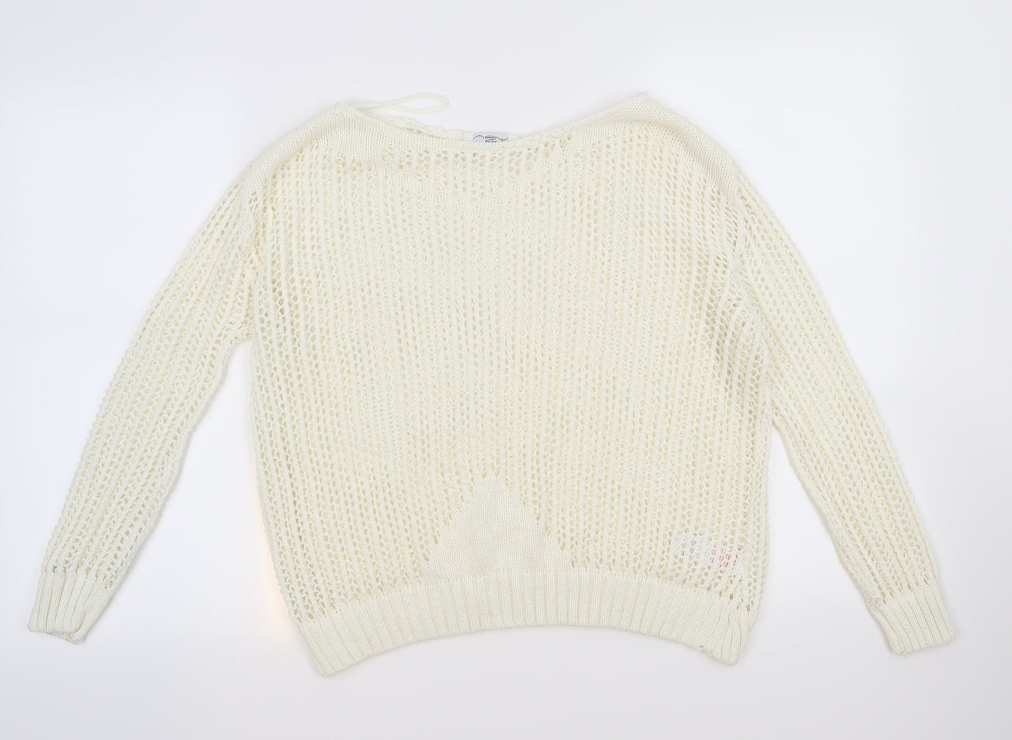 New Look Womens Ivory  Knit Pullover Jumper Size L
