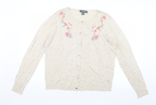 Primark Womens Beige  Knit Cardigan Jumper Size 14