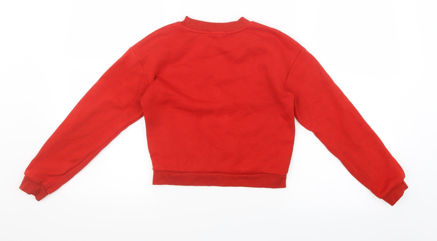 Primark Girls Red   Pullover Jumper Size 10-11 Years