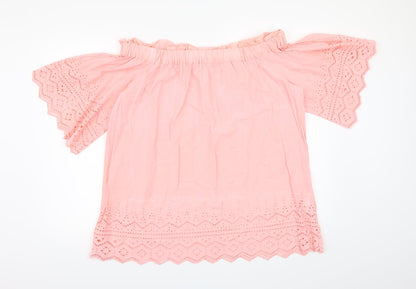 Preloved H&M Womens Pink   Basic Blouse Size 16 - Front