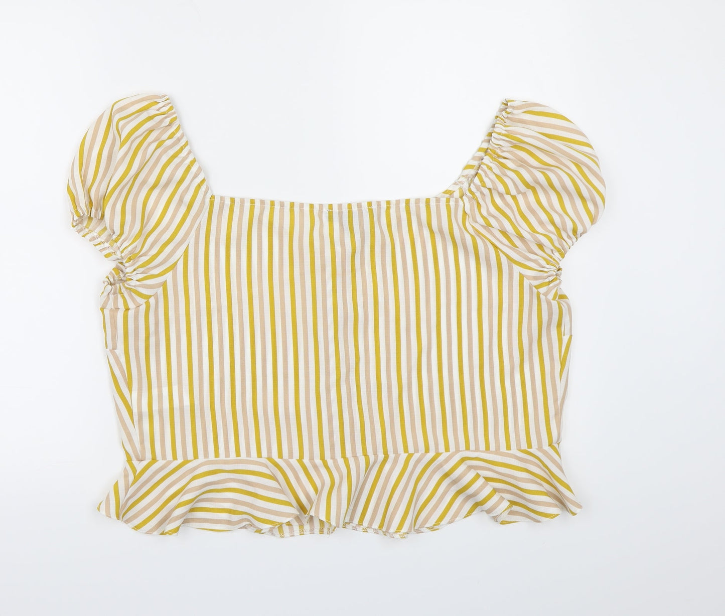 Primark Womens Yellow Striped  Basic Blouse Size 20