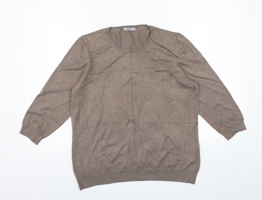 Marks and Spencer Womens Brown  Knit Pullover Jumper Size 18