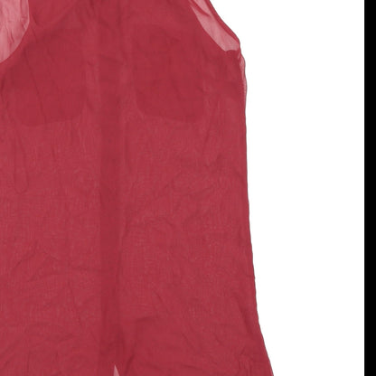 Preloved Papaya Womens Red  Chiffon Basic Button-Up Size 8 - Label