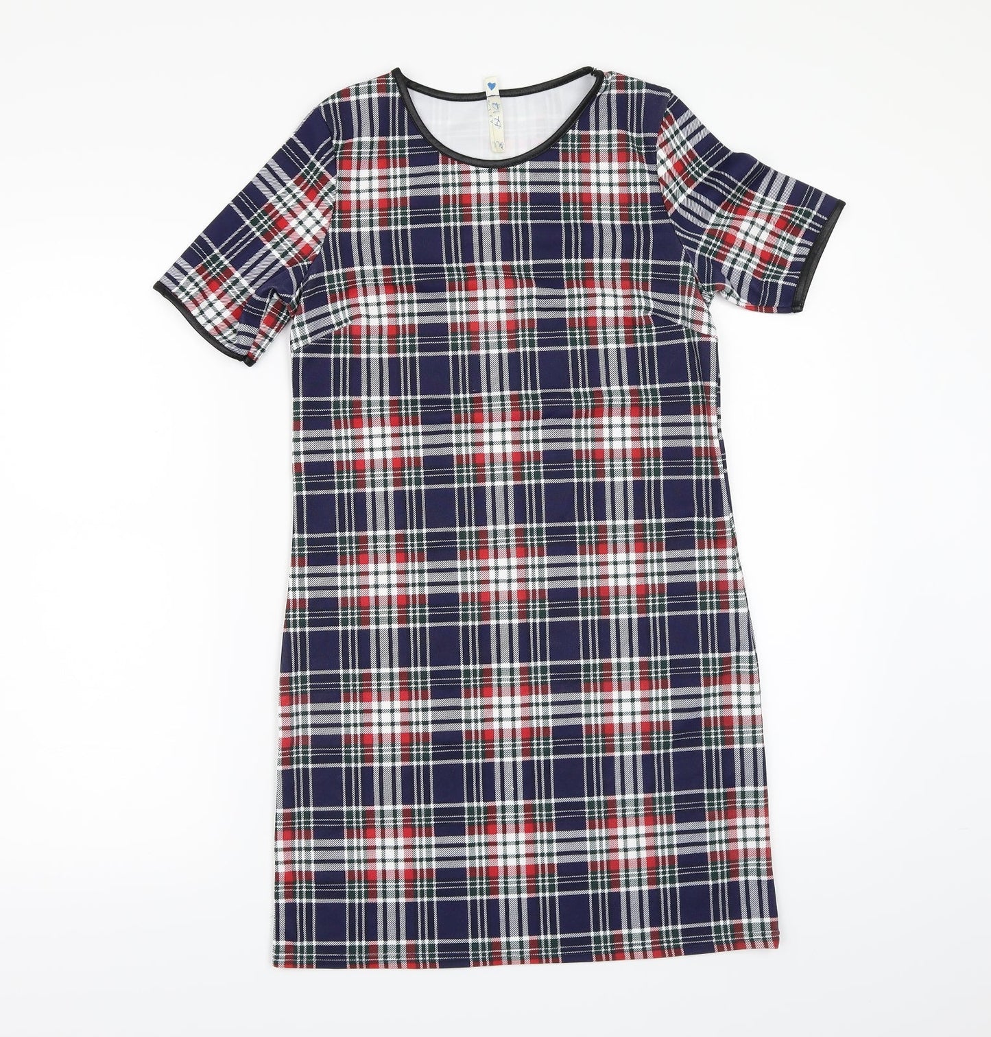 Blue Vanilla Womens Black Check  T-Shirt Dress  Size XS