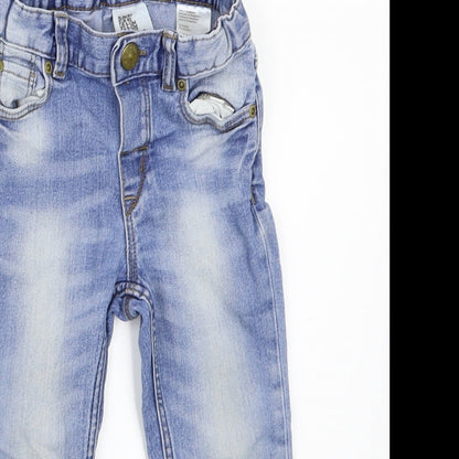 Preloved H&M Boys Blue  Denim Cargo Jeans Size 12 Months - Detail