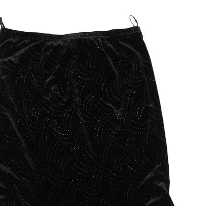 Preloved AMARANTO Womens Black  Velour Swing Skirt Size 16 - Detail