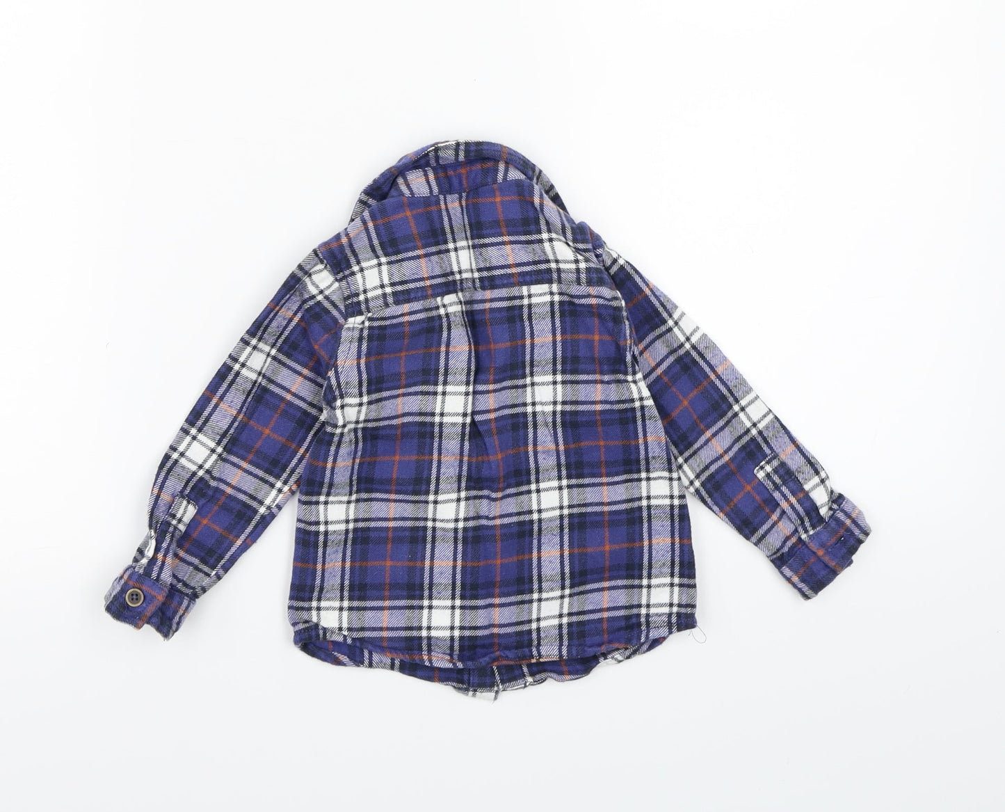 F&F Boys Blue Check  Basic Button-Up Size 12-18 Months