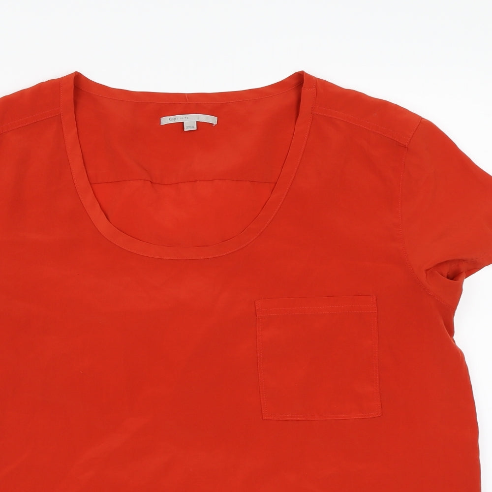 Gap Womens Orange  Chiffon Basic Blouse Size XL
